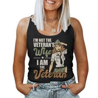 Womens Im Not The Veterans Wife I Am The Veteran Us Army Veteran Women Tank Top Basic Casual Daily Weekend Graphic - Seseable