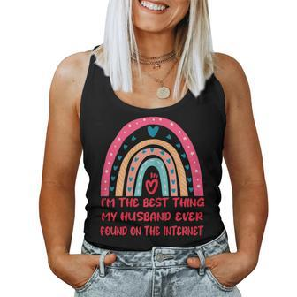Womens Im The Best Think My Husband Ever Found On Internet Is Me Women Tank Top Basic Casual Daily Weekend Graphic - Seseable
