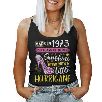 Womens Made In 1973 Floral 50 Year Old 50Th Birthday Gifts Women Tank Top Basic Casual Daily Weekend Graphic - Seseable
