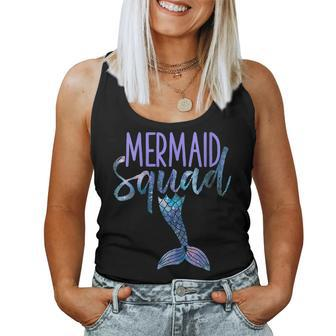 Womens Mermaid Squad Cute Funny Birthday Bridal Bachelorette Party Women Tank Top Basic Casual Daily Weekend Graphic - Seseable