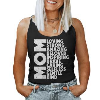 Womens Mom Loving Strong Amazing Beloved Kind - Cute Mothers Day Women Tank Top Basic Casual Daily Weekend Graphic - Thegiftio UK