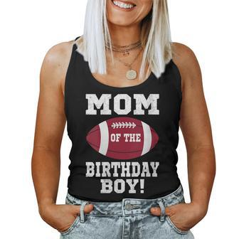 Womens Mom Of The Birthday Boy Football Lover Vintage Retro Women Tank Top Basic Casual Daily Weekend Graphic - Seseable