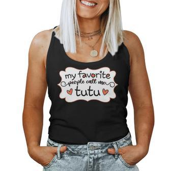 Womens My Favorite People Call Me Tutu Hawaiian Grandma Women Tank Top Basic Casual Daily Weekend Graphic - Seseable