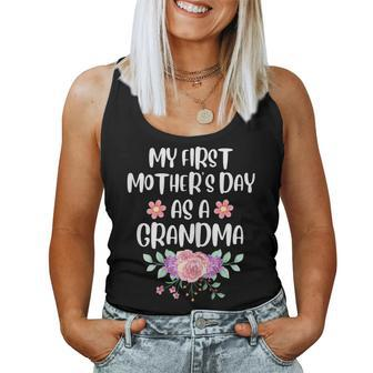 Womens My First Mothers Day As A Grandma Mothers Day Funny Women Tank Top Basic Casual Daily Weekend Graphic - Thegiftio UK