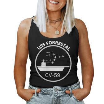 Womens Navy Aircraft Carrier Uss Forrestal Women Tank Top Basic Casual Daily Weekend Graphic - Seseable