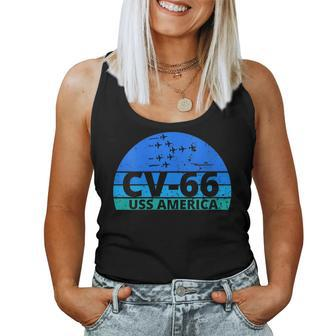 Womens Ocean Blue Navy Aircraft Carrier Uss America Women Tank Top Basic Casual Daily Weekend Graphic - Seseable