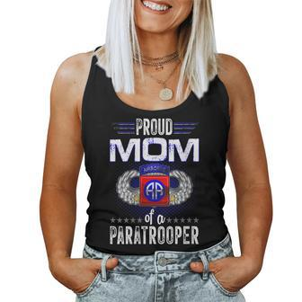 Womens Proud Mom Of A Us Army 82Nd Airborne Division Paratrooper Women Tank Top Basic Casual Daily Weekend Graphic - Seseable
