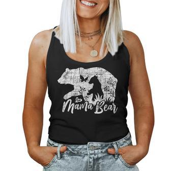 Womens Retro Mama Bear With Cub Cute Mothers Day Women Tank Top Basic Casual Daily Weekend Graphic - Thegiftio UK