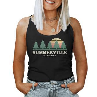 Womens Summerville Sc Vintage Throwback Retro 70S Design Women Tank Top Basic Casual Daily Weekend Graphic - Seseable