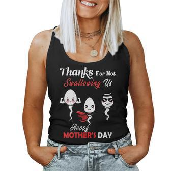 Womens Thanks For Not Swallowing Us Happy Mothers Day Fathers Day Women Tank Top Basic Casual Daily Weekend Graphic - Thegiftio UK