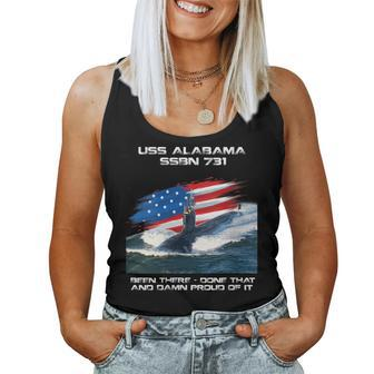 Womens Uss Alabama Ssbn-731 American Flag Submarine Veteran Xmas Women Tank Top Basic Casual Daily Weekend Graphic - Seseable