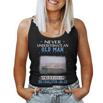 Womens Uss Charleston Lka-113 Veterans Day Father Day Gift Women Tank Top Basic Casual Daily Weekend Graphic - Seseable
