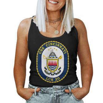 Womens Uss Cincinnati Lcs-20 Combat Ship Navy Military Patch Women Tank Top Basic Casual Daily Weekend Graphic - Seseable