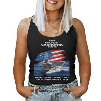 Womens Uss George Washington Cvn 73 Aircraft Carrier Veteran Xmas Women Tank Top Basic Casual Daily Weekend Graphic - Seseable