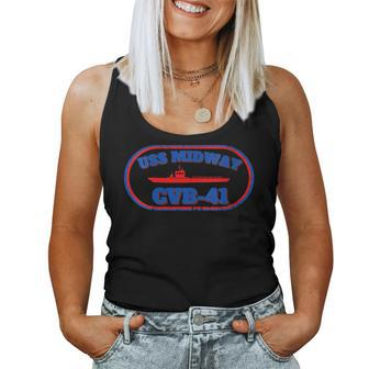 Womens Uss Midway Navy Aircraft Carrier Women Tank Top Basic Casual Daily Weekend Graphic - Seseable