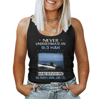 Womens Uss Pennsylvania Ssbn-735 Submarine Veterans Day Father Day Women Tank Top Basic Casual Daily Weekend Graphic - Seseable