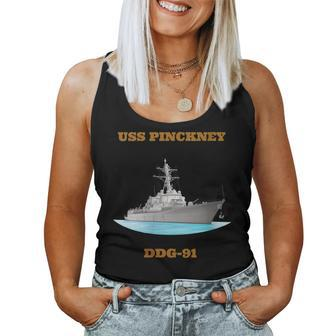 Womens Uss Pinckney Ddg-91 Navy Sailor Veteran Gift Women Tank Top Basic Casual Daily Weekend Graphic - Seseable