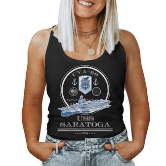 Womens Uss Saratoga Cva-60 Naval Ship Military Aircraft Carrier Women Tank Top Basic Casual Daily Weekend Graphic - Seseable