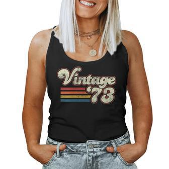 Womens Vintage 1973 Birthday Women Tank Top Basic Casual Daily Weekend Graphic - Seseable