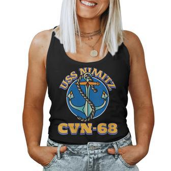 Womens Vintage Anchor Us Aircraft Carrier Cvn-68 Uss Nimitz Women Tank Top Basic Casual Daily Weekend Graphic - Seseable