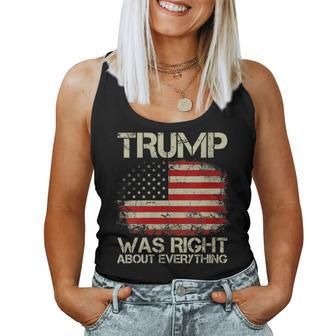 Womens Vintage Usa American Flag Trump Was Right About Everything Women Tank Top Basic Casual Daily Weekend Graphic - Seseable
