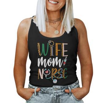Womens Wife Mom Nurse Womens Rn Lpn Mothers Day For Nurses Women Tank Top Basic Casual Daily Weekend Graphic - Thegiftio UK