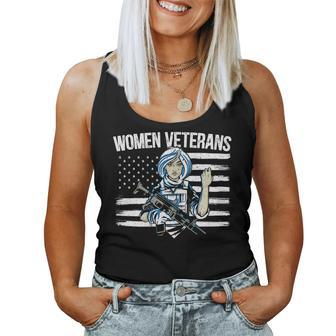 Womens Women Veterans Usa Flag American Soldier Military Army Women Tank Top Basic Casual Daily Weekend Graphic - Seseable
