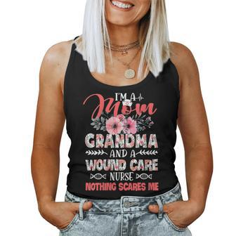 Womens Womens Funny Mom Grandma Wound Care Nurse Scares Me Mothers  Women Tank Top Basic Casual Daily Weekend Graphic