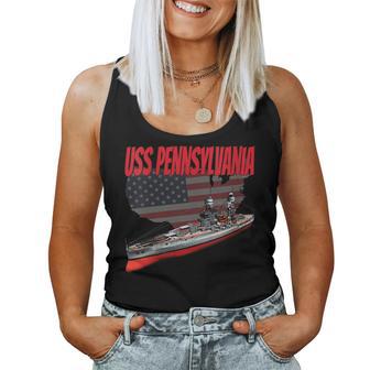 Womens Ww2 Veterans Day Battleship Uss Pennsylvania Bb-38 Boys Kids Women Tank Top Basic Casual Daily Weekend Graphic - Seseable