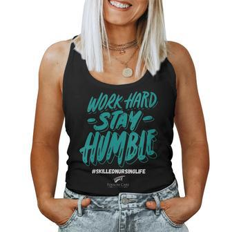 Womens Work Hard- Stay Humble- Folsom Care Center Women Tank Top | Mazezy