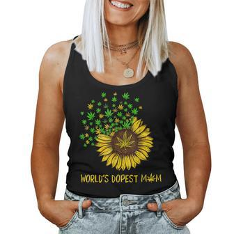 Worlds Dopest Mom Sunflower Weed Women Tank Top | Mazezy CA