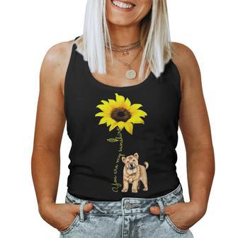 You Are My Sunshine Sunflower Eurasier - Dog Lover Gift Women Tank Top Basic Casual Daily Weekend Graphic - Seseable