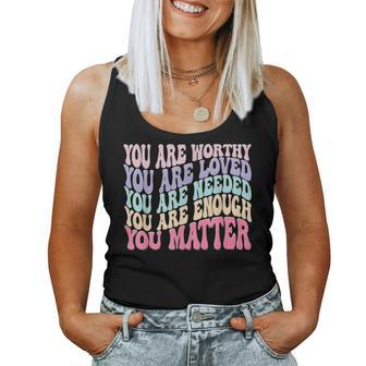 You Matter Kindness Be Kind Groovy Mental Health Awareness  Women Tank Top Basic Casual Daily Weekend Graphic