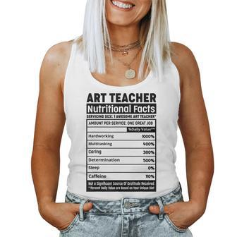 Art Teacher Squad Team Professional Nutritional Facts Women Tank Top | Mazezy
