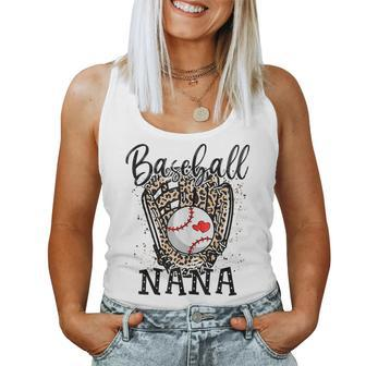 Baseball Nana Leopard Game Day Baseball Lover Mothers Day Women Tank Top Basic Casual Daily Weekend Graphic - Seseable