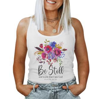 Be Still And Know That I Am God Christian Bible Verse Quote Women Tank Top Basic Casual Daily Weekend Graphic - Seseable