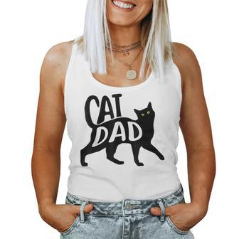 Best Cat Dad Fathers Day Kitty Lover Daddy Papa Christmas Women Tank Top | Mazezy
