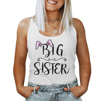 Big Sister Finally Easter Bunny Baby Announcement Women Tank Top | Mazezy
