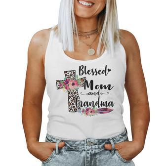 Blessed To Be Called Mom Grandma Leopard Cross Women Tank Top | Mazezy