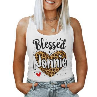 Blessed Nonnie Leopard Print Nana Mothers Day Grandma Mama Women Tank Top Basic Casual Daily Weekend Graphic - Thegiftio UK
