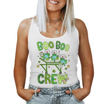 Boo Boo Crew Nurse St Patricks Day Shamrock Face Mask Nurse Women Tank Top Basic Casual Daily Weekend Graphic - Seseable