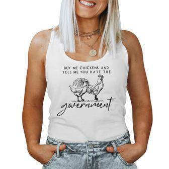Buy Me Chickens And Tell Me You Hate The Government Women Tank Top Basic Casual Daily Weekend Graphic - Seseable