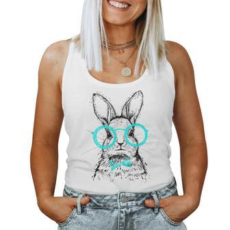 Cute Bunny With Glasses Hipster Stylish Rabbit Women Women Tank Top | Mazezy