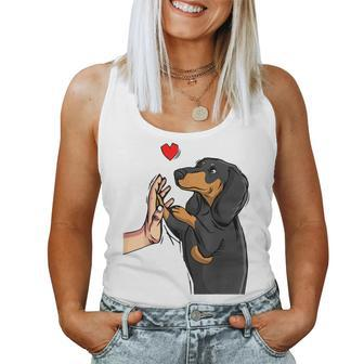 Dachshund Love Weiner Dog Mom Funny Girls Gift Women Tank Top Basic Casual Daily Weekend Graphic - Thegiftio UK