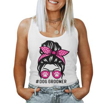 Womens Dog Groomer Grooming Pet Stylist Lady Women Tank Top | Mazezy