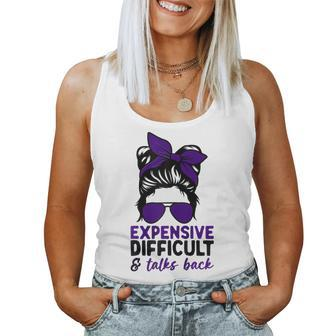 Womens Expensive Difficult And Talks Back Mom Life Women Tank Top | Mazezy