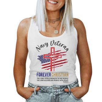 Forever Christian Navy Veteran Women Tank Top | Mazezy