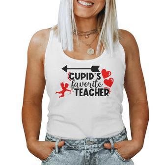 Funny Cupids Favorite Teacher Valentines Day Women Tank Top Basic Casual Daily Weekend Graphic - Seseable