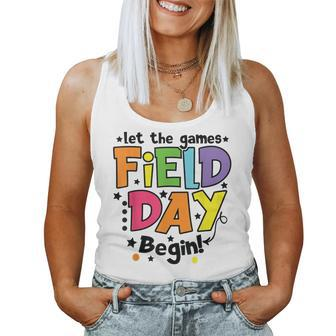 Funny Field Day 2023 Let The Games Begin Teacher Students Women Tank Top Basic Casual Daily Weekend Graphic - Thegiftio UK