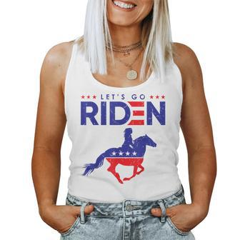 Lets Go Riden Horse Rider Democrat Joe Biden 2020 Women Tank Top | Mazezy